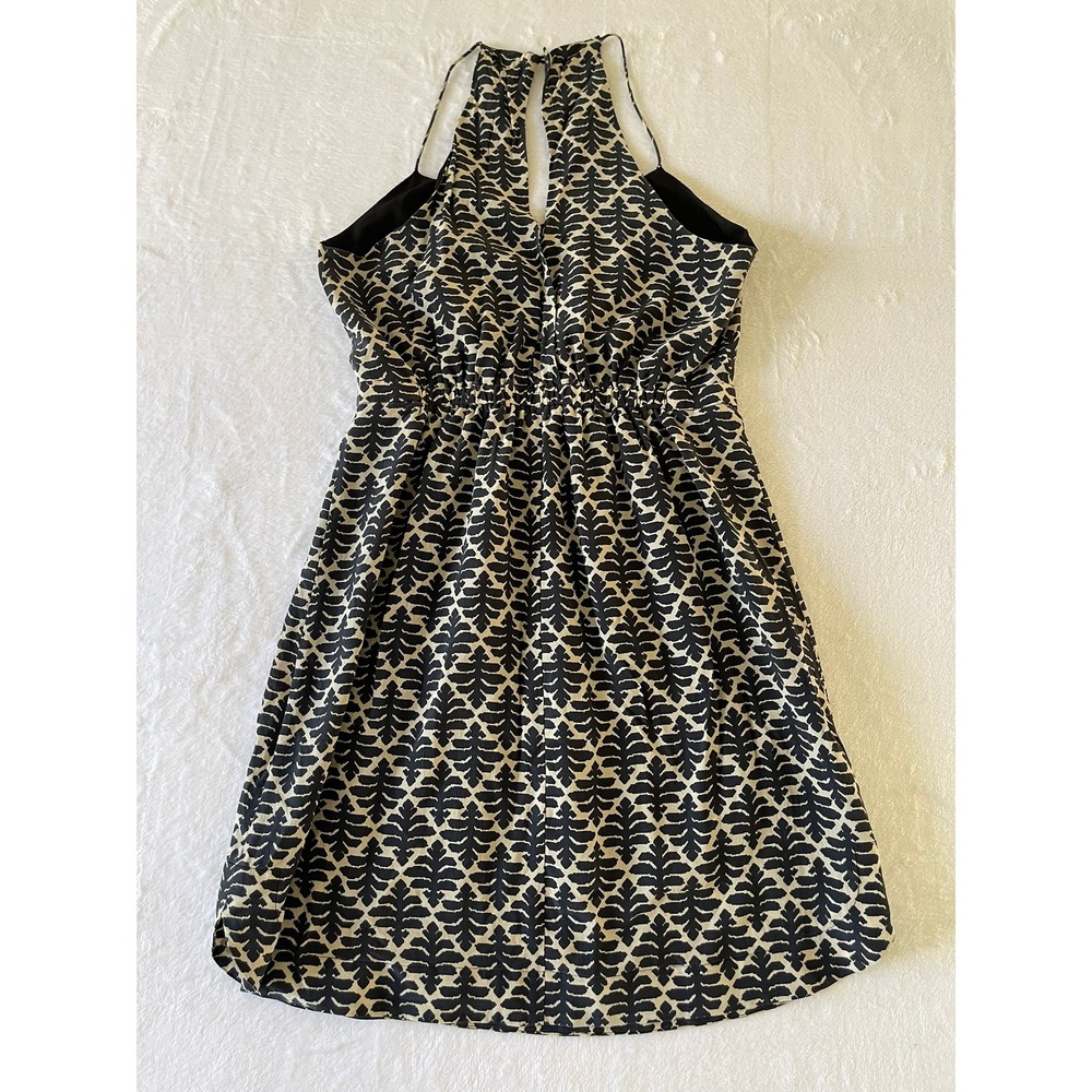 Madewell Silk Daylight Dress Size 2 Ikat Bloom Navy Cream Halter Fit Flare - Picture 3 of 15